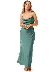 [Forever New Petite] Mia Satin Maxi Dress in Green