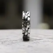 Textured silver band ring | 925 sterling silver | handmade hammered wedding band