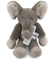 DolliBu Long Leg Elephant Stuffed Animal with Silver Cross Plush - 10.5 Inches