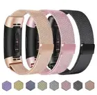 For Fitbit Charge 4/ 3 Strap Replacement Stainles Steel Metal Band Magnetic Loop