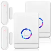Door Sensor Chime Wireless Window Entry Alarm for Kids Dog 2 Receivers + 2Sensor