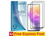 [Set of 2] Full Coverage Samsung Galaxy A73 5G Tempered Glass Crystal Clear Premium 9H HD Screen Protector by MEZON (Galaxy A73 5G, 9H Full) FREE EXPRESS