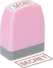 uxcell Secret Notice Stamp Self Inking, Red Ink Office Stamps Pre Inked Message Stamp Refillable Business Stamp, Pink