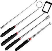 5 Pack Magnetic Pickup Tool Set with Telescoping Rods Inspection Mirror Gadgets