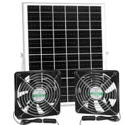 5.5 Inch Solar Powered Fan Kit, 25W Solar Panel with 2 Waterproof Fans for