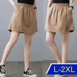 [韓國K.W.]純色涼感美學假兩件褲裙(短褲/褲裙/女褲)