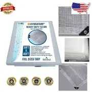 Industrial Strength 11 Mil Waterproof Tarp - Clear Greenhouse & Camping Use