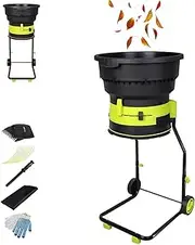 Electric Leaf Mulcher Shredder, Portable Garden Shredder, 2500W Garden Shredder Crusher, 8000rpm Leaves Chippers with Wheels and Storage Bag, Funnel Diameter 54CM, for Leaves Cleanup(Machine+30M)
