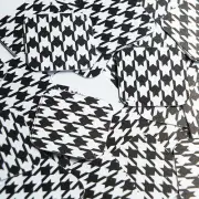 Square Diamond Sequin 1.5" Black White Houndstooth Pattern Opaque