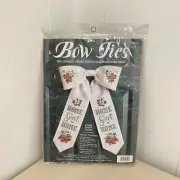 JCA Bow Ties Home Sweet Home Door Decoration Cross Stitch Kit New