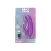 PowerBullet Alice's Bunny Purple 4" Vibrating Bullet with Removable Silicone Rab