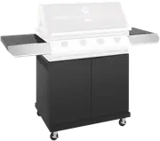 BeefEater 1200 Series Black Enamel 4 Burner BBQ Trolley w/ Side Burner