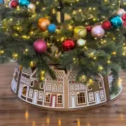 LED Christmas Tree Skirt Xmas Base Floor Mat Tree Cover Tree Collar Party Decor