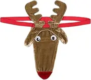 [iiniim] Men's Christmas 3D Reindeer Pouch G-String Funny Bikini Underwear Brown