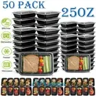 Reusable Meal Prep Food Storage Containers with Lids, Microwave Safe (50 Pack)
