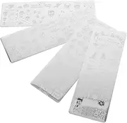 4pcs Halloween Nail Art Print Template Nail Art Stamping Plates Press French Manicure Stamp Nail Stencil Decorations Nails Kits Nail Template Polish Nails Tools Nail Plates Steel