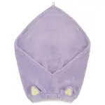 日本 CARARI ZOOIE 浴帽-紫貓 吸水帽 包頭毛巾 浴帽 3倍吸水速乾【南風百貨】