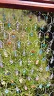 Chicken Wire Sun catcher Glass Pastel Beads Tulip Beads 11x13.5 Wooden Frame
