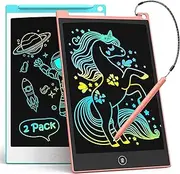 2 Pack LCD Writing Tablet, 8.5 Inch Colorful Doodle Board Drawing Tablet for Kids, Erasable Reusable Writing Drawing Pad, Learning Toys Gifts for 3-6 Years Old Boys and Girls Toddlers