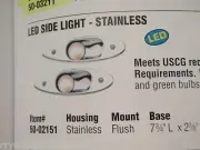 LED SIDE NAVIGATION BOW LIGHT HULL 02151 FLUSH MOUNT NAV RED GREEN RUNNING LIGHT