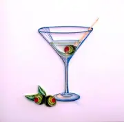 Quilling Card Co. Martini with Olives Quilled Blank Any Occasion Greeting Card