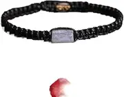 [AELOUS] Fashion Braided Bracelets - Handmade Woven Bracelet Vintage 6Mm Stone Rose Quartz Crystal Charm Braided Bracelets Adjustable Black Rope Lucky Amulet Bangle Jewelry Clothing