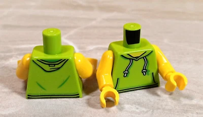 LEGO Sleeveless Hoodie TORSO Pullover Kangaroo Pouch Lime Silver Ties Yellow Arm