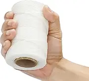 12-Ply Waxed Twine 215 LBS Tensile Strength 375 feet per roll (125 Yards) 100% Polyester White Wax Lacing Cord Made in USA