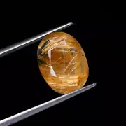 Golden Rutile Quartz 100% Natural Gemstone Faceted Cut 4 Ct. 12x9x5 mm AQ-458