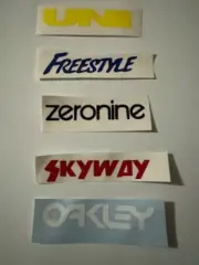 5 RUB-ON BMX STICKERS OAKLEY SKYWAY ZERONINE FREESTYLE UNI DECALS 4"