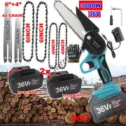 6"+4" Chainsaw Cordless Rechargeable Wood Cutter Saw Chain Saws Electric tools