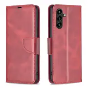 For Samsung Galaxy A35 5G Case Lambskin Textured PU Leather Wallet, Red