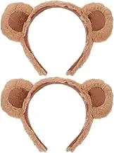 Homoyoyo Bear Ears Headband: Pack of 2 Chipmunks Ears Plush Animal Ears Headgear Headband for Adults Children Christmas Party Cosplay Costume Bear Ears, brown, 22.00X16.00X1.00CM