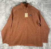 Patagonia Better Sweater 1/4 Zip Pullover Size 2XL Womens Burl Red NWT $139