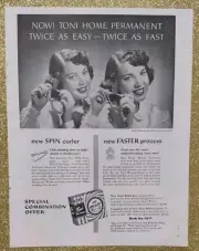 "Vintage 1950s Toni Home Permanent Ad - Original Magazine Print"