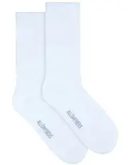 [All Day Socks] Cotton Cushion Crew Socks 2 Pack in White