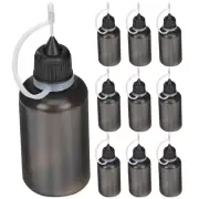 10 Pcs Sharp Mouth Oil Bottle Dropper Black Precision Tip Glue Bottles