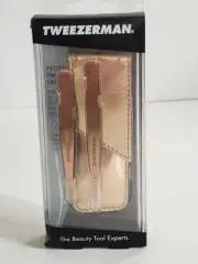 Tweezerman Rose Gold Petite Point and Slant Tweezer Set with Travel Case