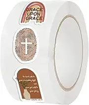 Jesus Sticker Roll,500X Waterproof Religious Christian Decals | Motivational Decals for Phone, Water Bottle, Luggage, Laptop, Adults Teens Kids