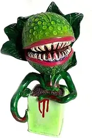 QIANSHENG Horror Piranha Flower Garden Statue Cannibal Plant Figurines Artificial Chompers Corpse Flower Resin Sculpture Halloween Scary Props for Indoor Outdoor Home Decor Patio Lawn Yard Ornaments