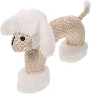 GANAZONO 1Pc Bite Resistant Plush for Dogs Nontoxic Squeaky Chew for Puppies for Teething and Reducing Boredom Beige Poodle Design