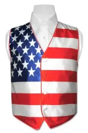 BOY'S Dress Vest American Flag Design Red White and Blue for Suit or Tux Size 6