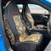 Black Canvas & Forest Camo Front Car Seat Covers For Mitsubishi Triton 2014