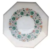 18'' white Marble Center Coffee Dining Room Table Top Inlay Mosaic Side antique