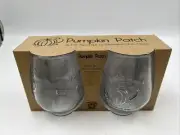 Circleware 18.5oz Stemless Wine Glass Boxed Pumpkin Patch Set 2 AA01B35008