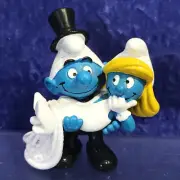 Schleich Smurfs Smurf 20746 Bride and Groom Smurf Smurfette Made in Germany 2012