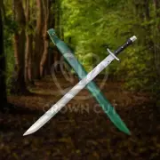 HANDMADE CARBON STEEL VIKING OUTDOOR CAMPING GURKHA MACHETE SWORD WITH SHEATH