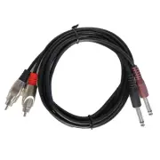8ft 6.35mm Mono Male 1/4" Audio Cable to 2-RCA Audio Cable Auxiliary Stereo Mono