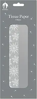 Tallon Pack of 8 Christmas Tissue Paper Sheets – Plain Silver and Silver Snowflakes - Perfect for Presents and Gifts for Christmas, 70x50cm
