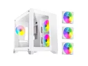 DIYPC ARGB-Q3.R2-W White USB3.0 / Type C Tempered Glass Micro ATX Gaming Compute